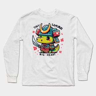 "Kawaii Samurai Cute Animal Alligator Crocodile with Katana Blossom Long Sleeve T-Shirt